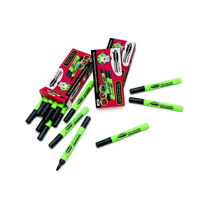 Show Me Show-me Drywipe Medium Tip Pens Black 10 Pack SG Education