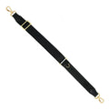 Anti-theft Slash-resistant nylon jacquard strap in black with gold hardware with locking clasps in medium length