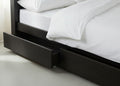 Solid Pine Underbed Storage Drawers in Black Ash Stain