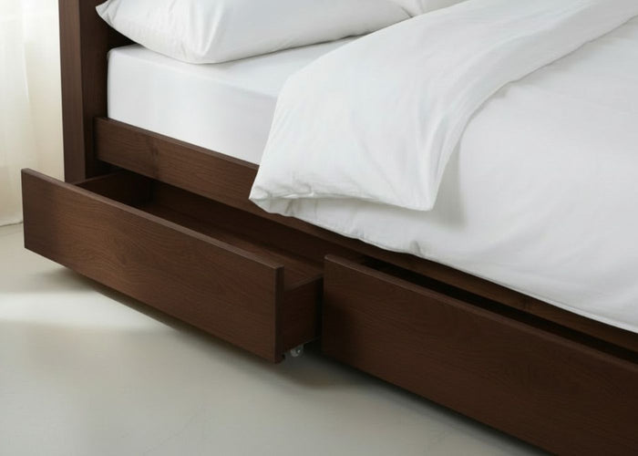 Solid Pine Underbed Storage Drawers in Chocolate Stain