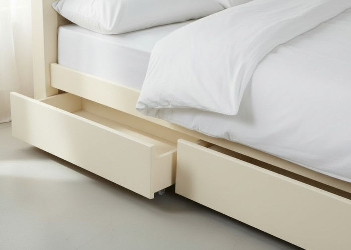 Solid Pine Underbed Storage Drawers, Painted Cream