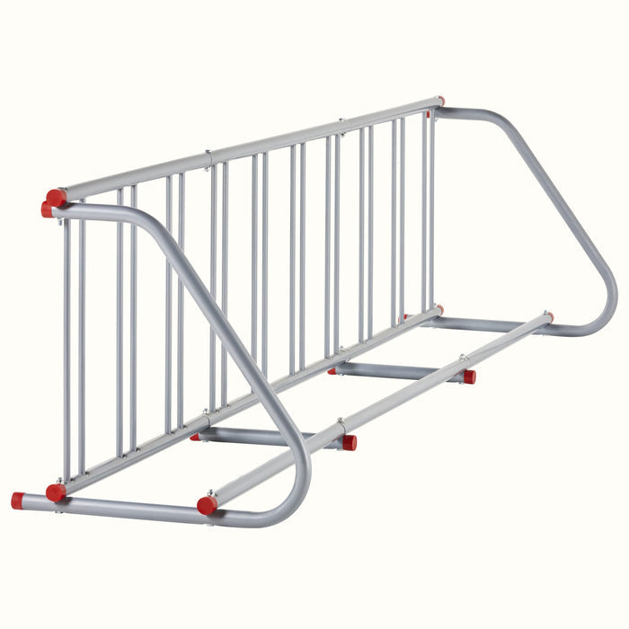 Commercial Bike Rack - Single & Double Sided, 5-20 Bikes | Silver 10-Bike Single-Sided