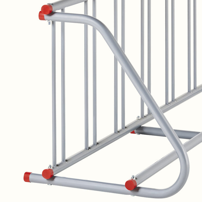 Commercial Bike Rack - Single & Double Sided, 5-20 Bikes | Silver 10-Bike Single-Sided