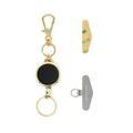 Anti-Theft Steel Cable Phone Tether in Gold with metal housing and universal phone tab