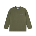 Steve LS Tee | Stroke Logo - Army Green