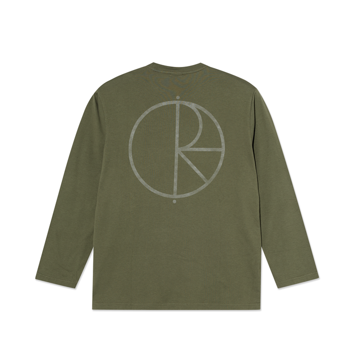 Steve LS Tee | Stroke Logo - Army Green