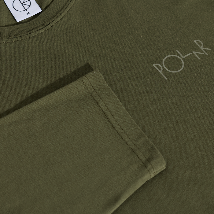 Steve LS Tee | Stroke Logo - Army Green