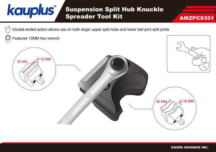 Suspension Strut Spreader Tool - Shock Absorber Ram Strut Remover, Ball Joint Spliter