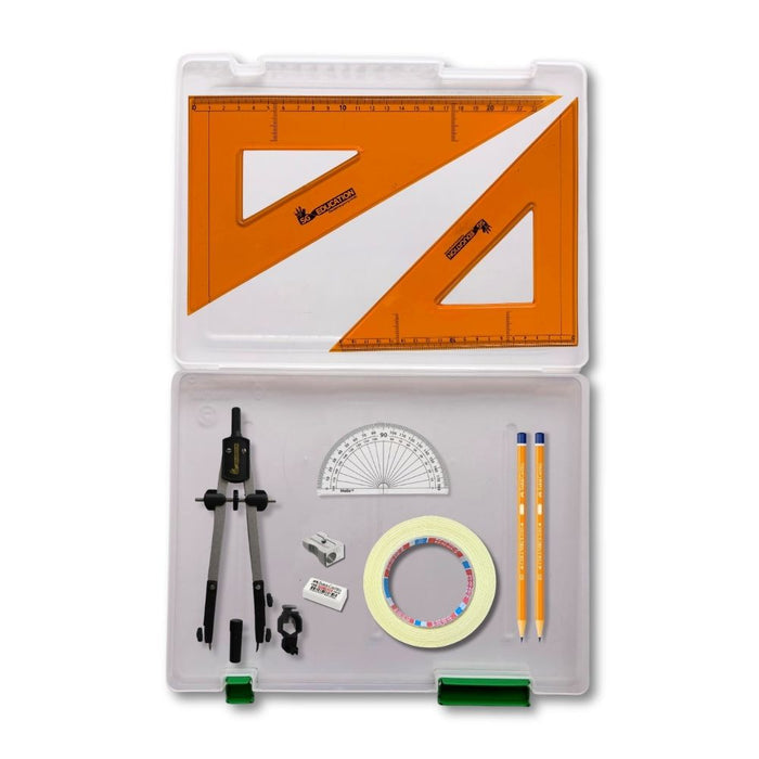 SG Education Tuff Box with Pen Holder Compass, Tape & SG Strong Set Square SG Education