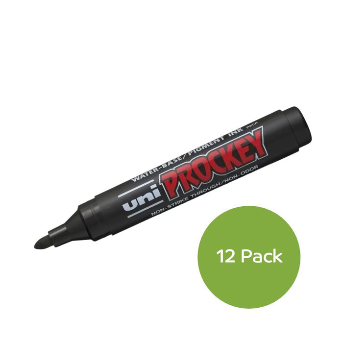 Uni-ball Uni Prockey 122 Black Round Tip Marker 12 Pack SG Education