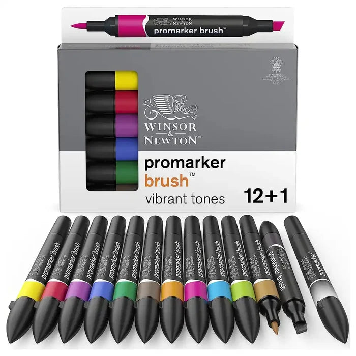 Winsor & Newton W&N Brushmarker Vibrant Tones 12 Pack SG Education