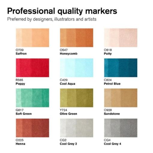 Winsor & Newton W&N Promarker 121 Manga Set 2 12 Pack SG Education