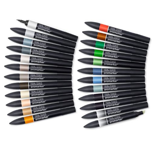 Winsor & Newton W&N Promarker Architectural Tones Wallet 24 Set SG Education