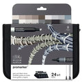 Winsor & Newton W&N Promarker Grey & Black Tones Wallet 24 Set SG Education