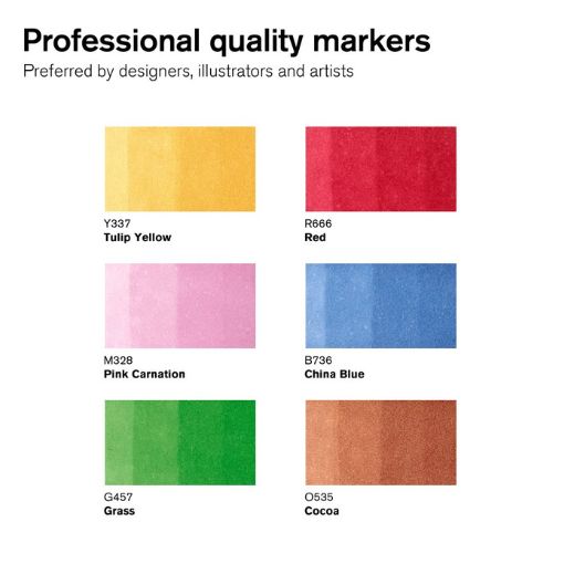 Winsor & Newton W&N Promarker Mid Tones 6 Pack SG Education