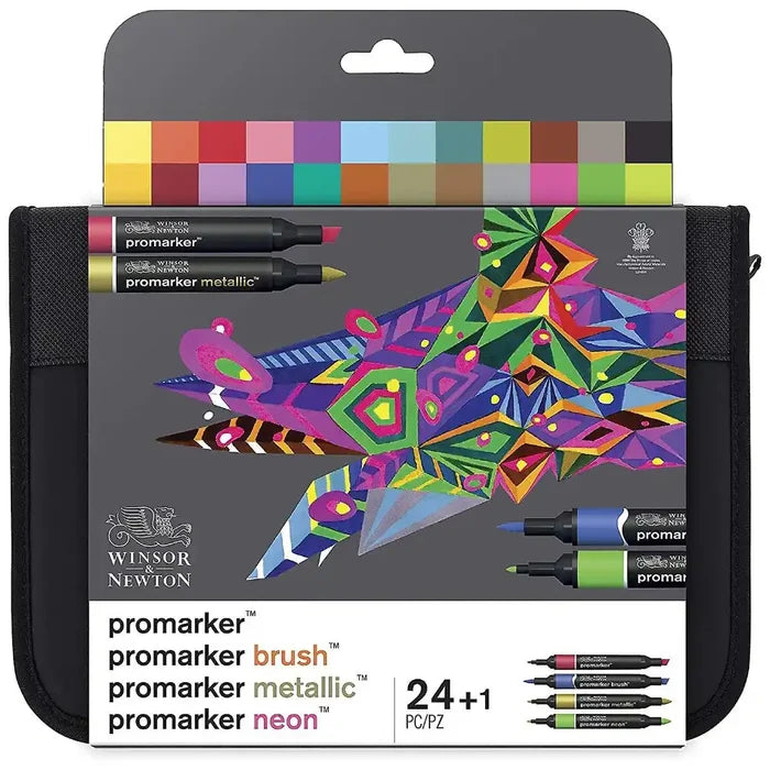 Winsor & Newton W&N Promarker Mixed Marker Wallet 24 Set SG Education