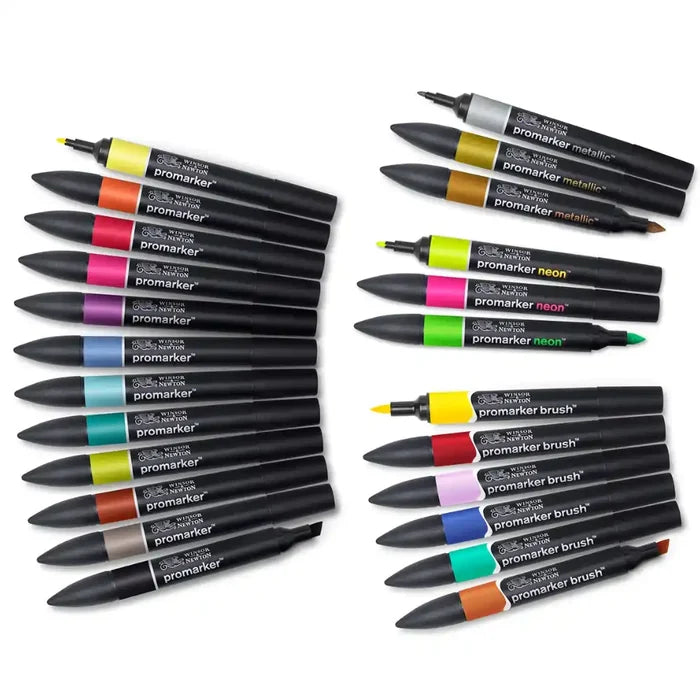 Winsor & Newton W&N Promarker Mixed Marker Wallet 24 Set SG Education