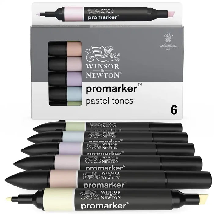 Winsor & Newton W&N Promarker Pastel Tones 6 Pack SG Education