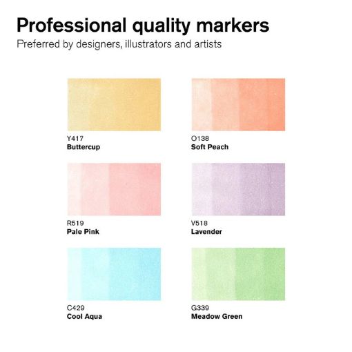 Winsor & Newton W&N Promarker Pastel Tones 6 Pack SG Education