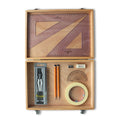 SG Education Wooden Box with 2 Part Compass, Tape & Faber Castell Set Square SG Education