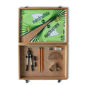 SG Education Wooden Box with Pen Holder Compass, Clips & Elastika Set Square SG Education