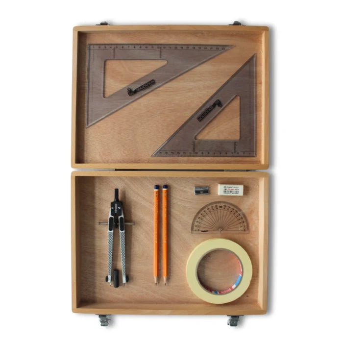 SG Education Wooden Box with Tape & SG Set Square (0 at Edge) SG Education
